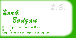 mark bodzan business card