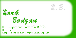 mark bodzan business card